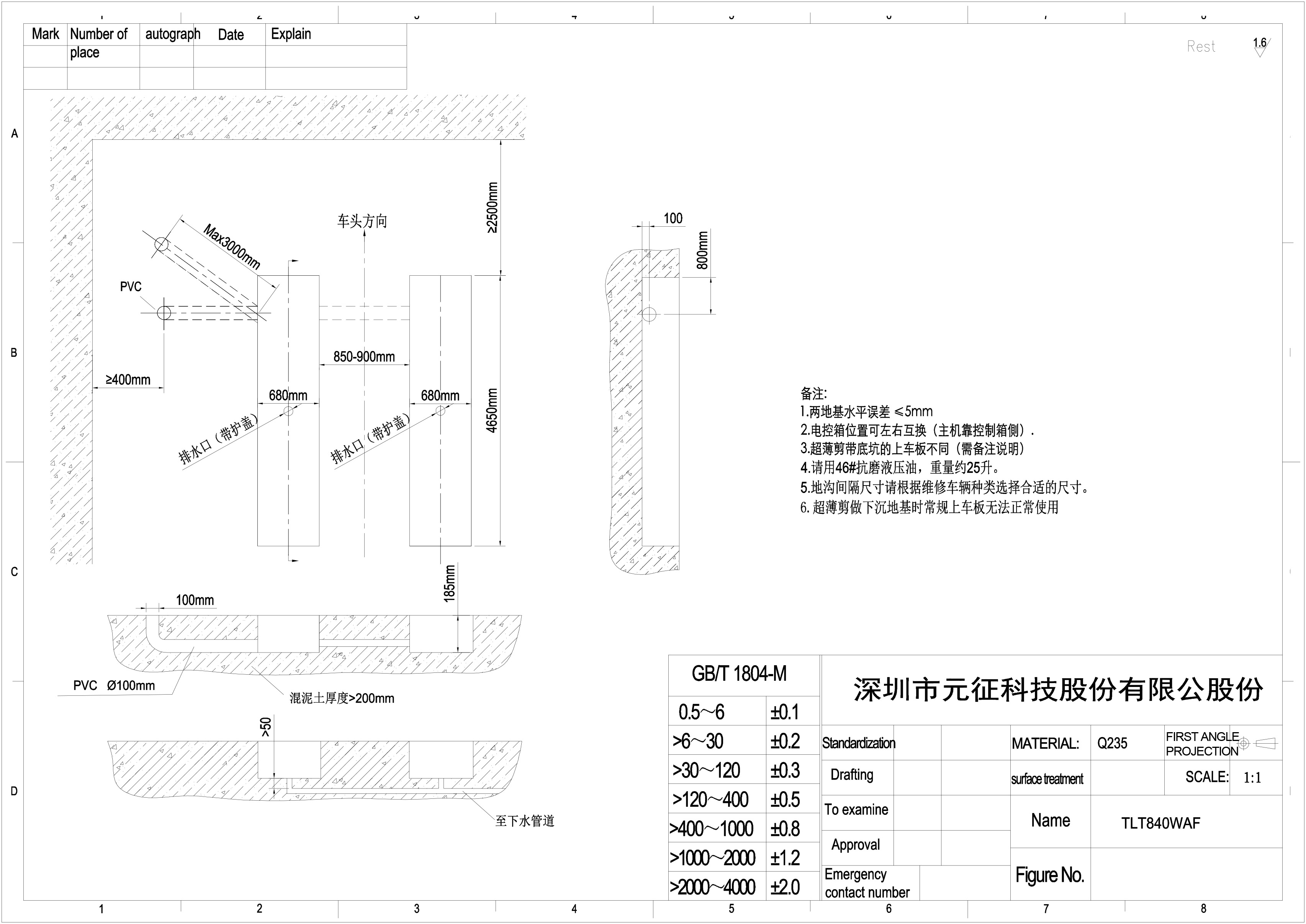 【舉升機(jī)大剪系列】TLT840WAF超薄大剪舉升機(jī)ZS海報(bào)&地基圖